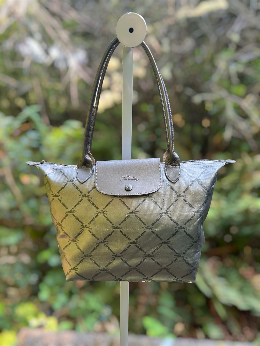 Longchamp Metallic Le Pliage Tote - Limited Edition Distressed - Picture 2 of 12